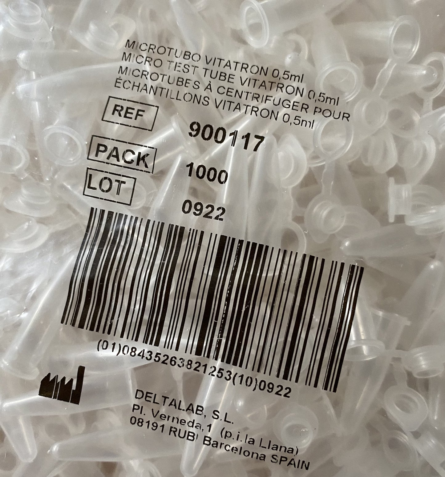 0.5ml clear plastic storage vial with snap cap - watertight x 1000