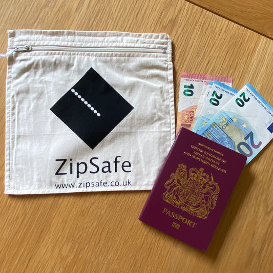 Soft Cotton Zip up Bag - Zipsafe - Keeps cash and valuables together Pack of 10