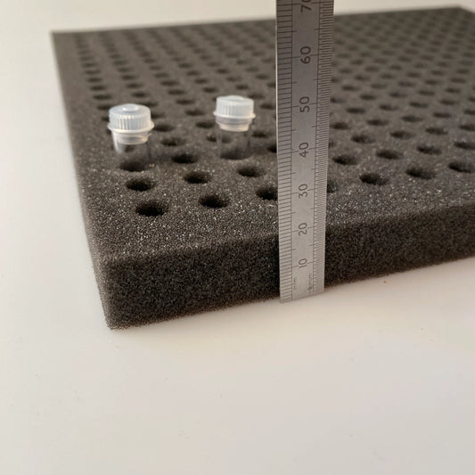 Foam Storage Rack, Ideal for storing 1mm vials or anything else thats 10mm diameter