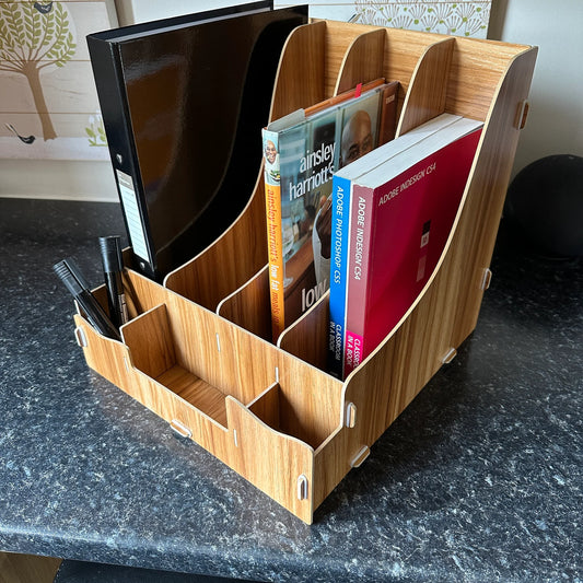 Office desk organiser, Wooden desk organiser, Document holder stand, Filing organiser, Office desktop organiser, Desktop organiser wood