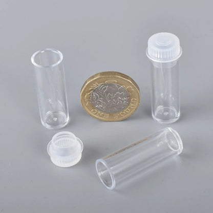 Small 1ml Clear Plastic Containers with push caps crafts - Test Tube Vial PS