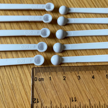 0.05ml Measuring scoop measure spoon - Pack 100 - homeopathy pigment powder dyes