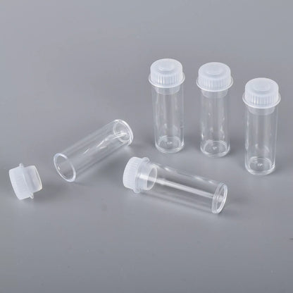 Small 1ml Clear Plastic Containers with push caps crafts - Test Tube Vial PS