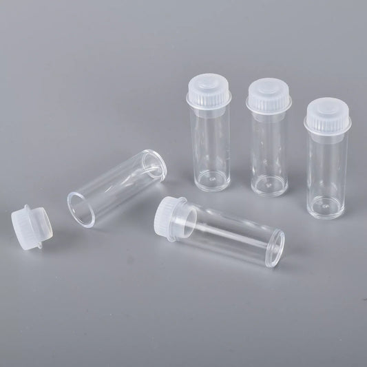 Small 1ml Clear Plastic Containers with push caps crafts - Test Tube Vial PS